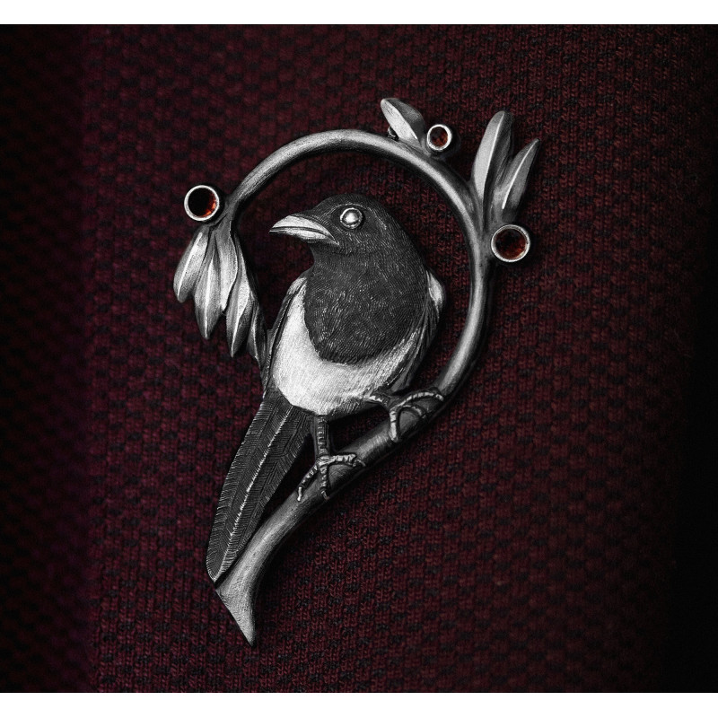 Magpie brooch