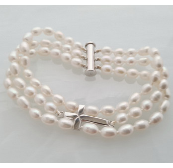 Cross bracelet - white