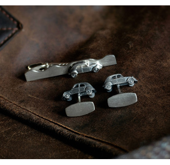 2CV cufflinks & tieclip