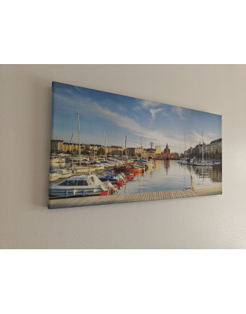Summer Harbour - canvas on wall