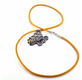 Bee Pendant – Hand-crafted 925 Silver with Gold Gilding | Finnish Jewellery
