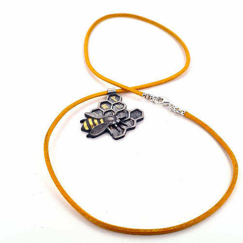 Bee Pendant – Hand-crafted 925 Silver with Gold Gilding | Finnish Jewellery