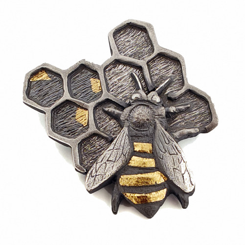 Bee Brooch – Hand-crafted 925 Sterling Silver with Gold-Gilding | Finnish Jewellery